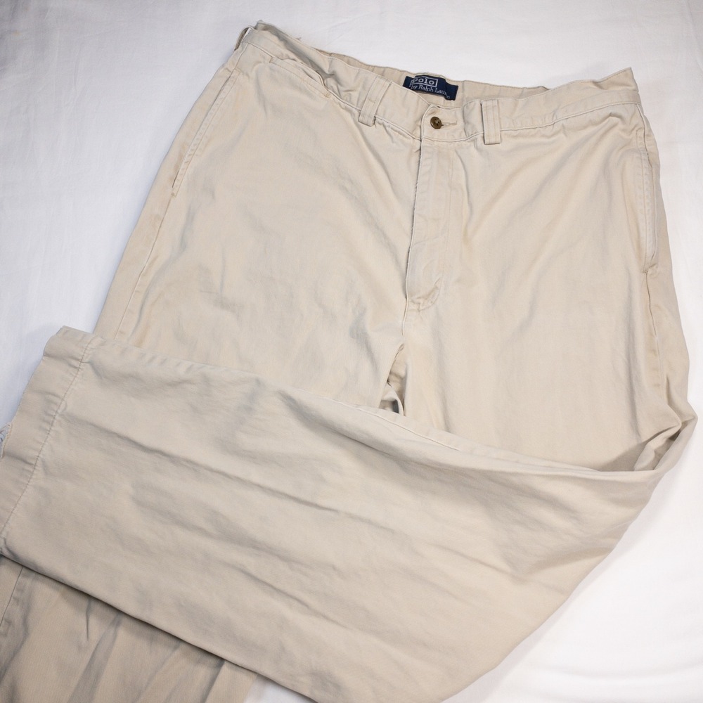 Polo Ralph Lauren Mens Chino Pants 36x30 Tan Khaki Cotton Straight Leg RN41381